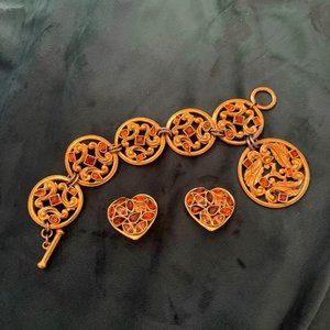 RARE: Yves Saint Laurent YSL Vintage Bracelet and matching earrings